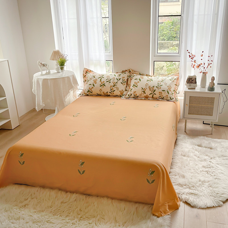 定做纯棉加大炕单3/3.2/3.5x245m榻榻米全棉斜纹床单被单60支布料