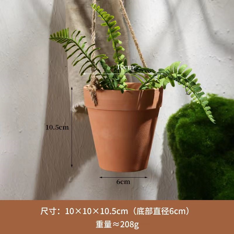 圆形花盆红陶花盆小吊盆细质陶盆多肉吊式瓦盆佛珠盆小泥盆