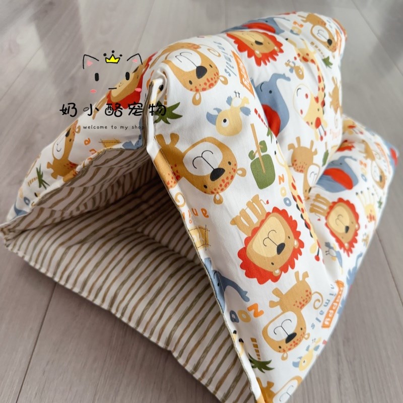 宠物帐篷窝手工纯棉柔软舒适四季通用狗窝半封闭式猫窝保暖躲避屋