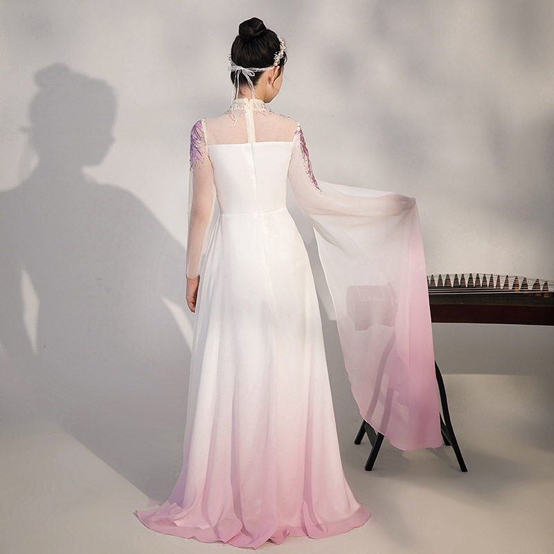 定制儿童古筝演出服大童高端中国风中学生艺考舞台二胡走秀摄影室