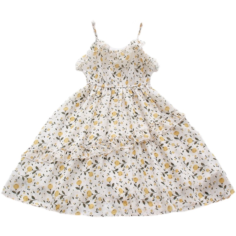 女童夏装吊带连衣裙2022新款中大童碎花背心裙儿童沙滩裙公主裙子
