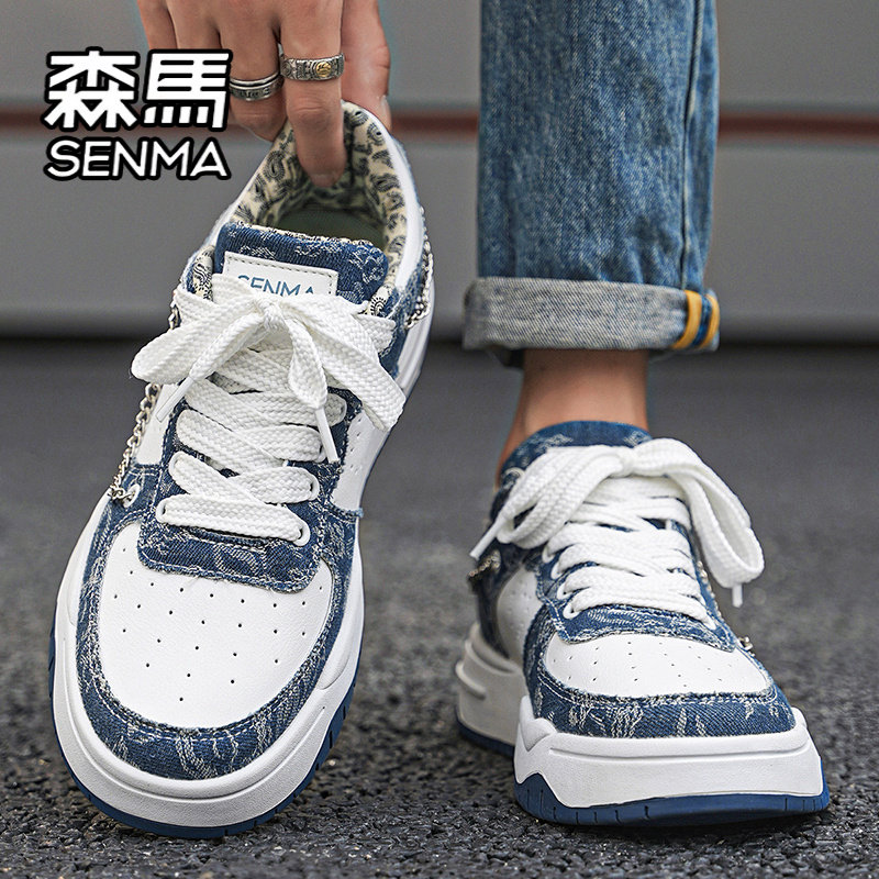 Мужская обувь Semir; нишевые повседневные кроссовки; новинка 2025 года; мужская студенческая белая обувь; пара немецких тренировочных ботинок на толстой подошве Изображение 1