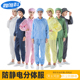 防尘透气无尘工作服洁净喷漆防护服男女通用条纹翻领防静电分体服