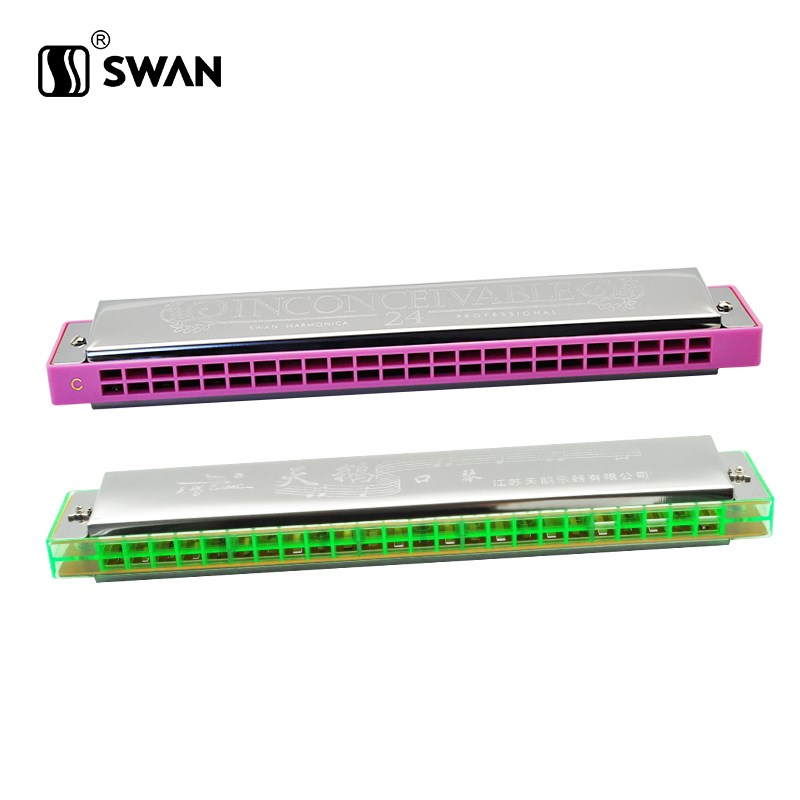 天鹅口琴24孔复音C调初学者入门小学生儿童专业演奏级28孔口风琴