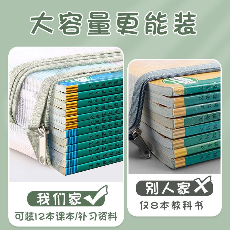 加厚双层科目袋透气文件袋拉链大容量小学生补课分类袋试卷收纳袋,文具电教/文化用品/商务用品,补习袋/学科袋/科目袋,淘宝优惠券,粉丝福利购,淘宝优惠卷