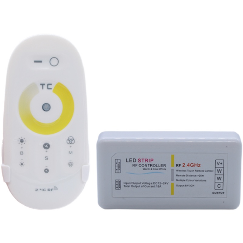 LED灯带12V双色温2.4G触摸控制器RF无线调光智能家用触摸调光模块