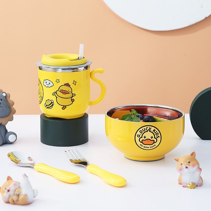 双层儿童碗防摔防烫304不锈钢宝宝吃饭碗勺餐具套装婴幼儿辅食碗,婴童用品,儿童餐具,淘宝优惠券,粉丝福利购,淘宝优惠卷