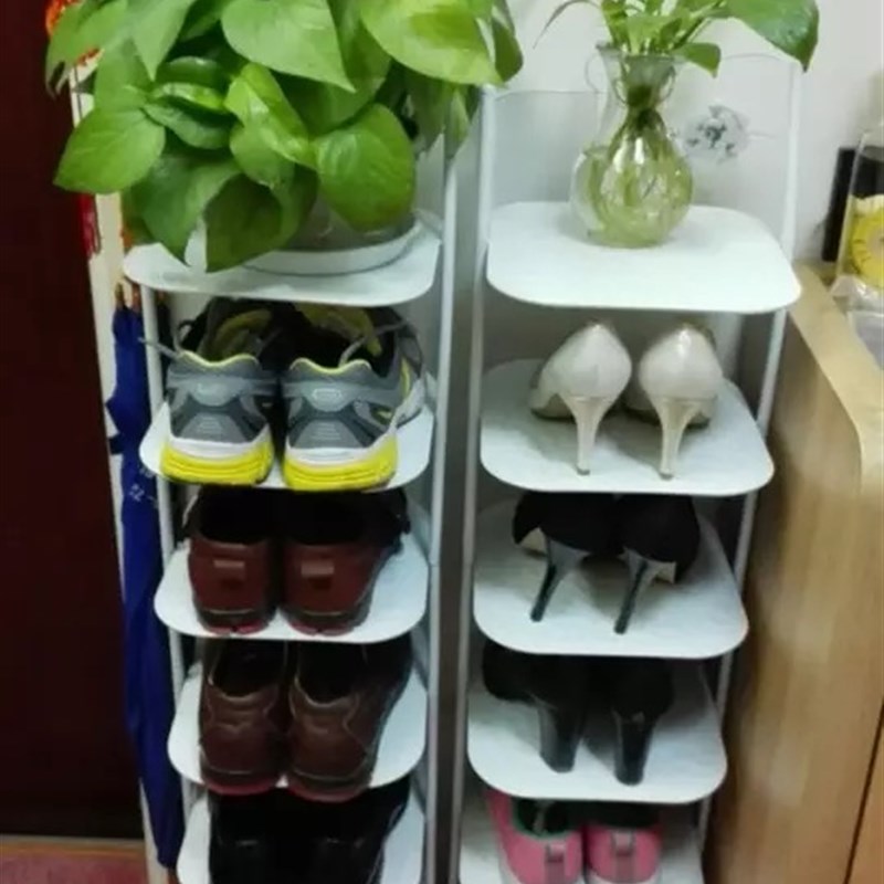 欧式铁艺创意家用鞋柜门口外楼道小户型浴室简易金属鞋架窄多层