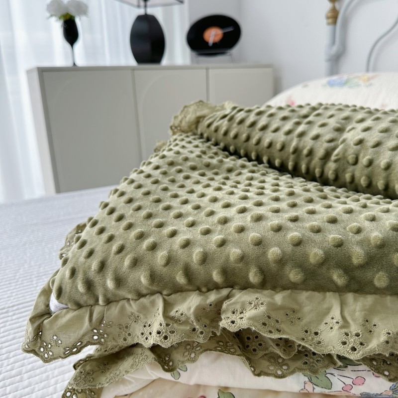 A类全棉法式花边豆豆被3D安抚纯棉豆豆盖毯春秋冬被2米双人大豆被,床上用品,棉花被,淘宝优惠券,粉丝福利购,淘宝优惠卷