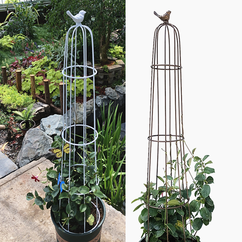 花园玫瑰月季花架铁线莲爬藤架植物花盆支架杆铁艺小鸟笼花艺架子