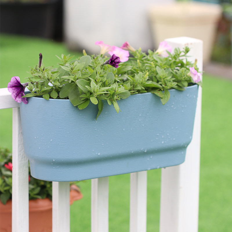 阳台护栏花盆塑料悬挂式长条壁挂盆长形可蓄水懒人种植箱栏杆挂盆,鲜花速递/花卉仿真/绿植园艺,花盆,淘宝优惠券,粉丝福利购,淘宝优惠卷