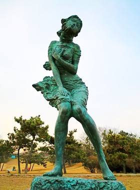 城市广场海风女孩塑像定制园林景观铜雕像艺术品纪念堂雕塑品摆件
