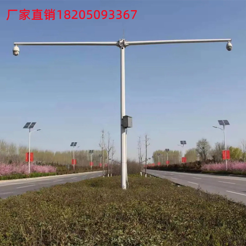 八角监控立杆6米6.5米道路交通信号灯杆红绿灯杆卡口立柱L型杆件