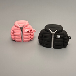 可爱羽绒服适用airpodspro2韩系保护套airpods3保护ins风aipods4苹果不撞壳蓝牙耳机套airpod光面ipod软壳Pro