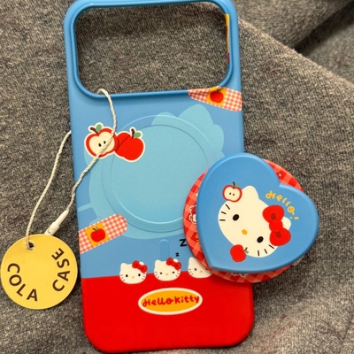 硬壳红蓝苹果kt.适用iPhone17.16promax手机壳新款苹果15pro创意可爱14pro个性13pro小众16pro防摔保护套女款