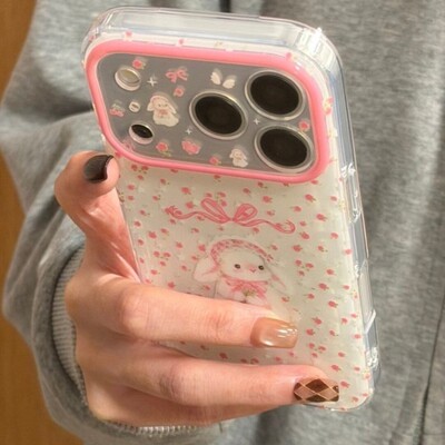 先吉满屏粉碎花蝴蝶结兔子苹果17promax手机壳iphone16151413网红潮