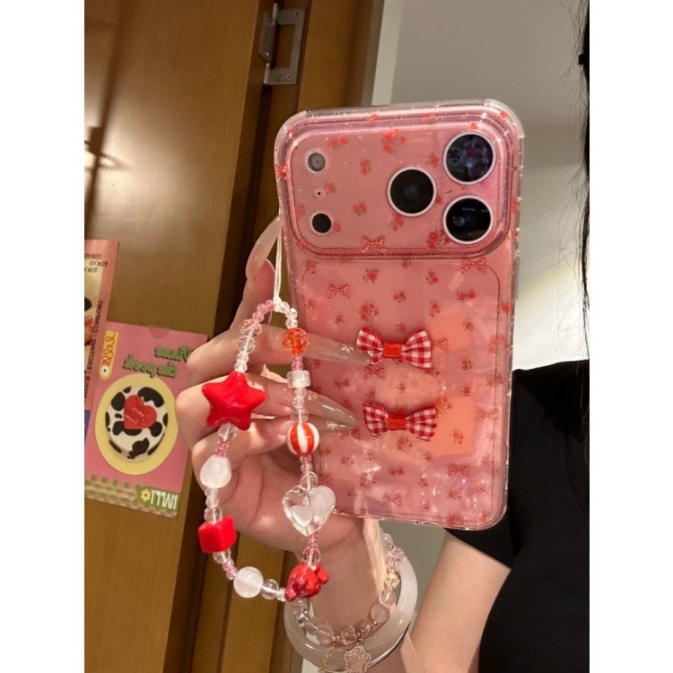 红色碎花蝴蝶结ins适用iPhone1716promax手机壳新款苹果15pro创意可爱14pro个性13pr小众16pro防摔保护套女款,3C数码配件,手机保护套/壳,淘宝优惠券,粉丝福利购,淘宝优惠卷