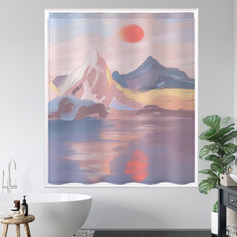 免打孔魔术贴粘帖式遮光窗帘2024新款浴室小窗户遮挡布卫生间油画