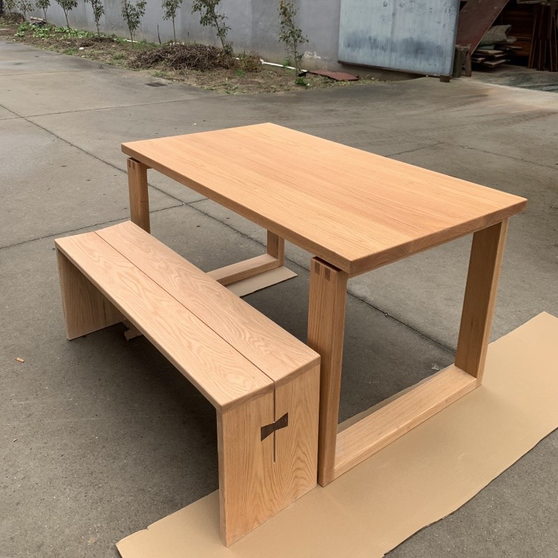 红橡木桌面板定制吧台升降桌面板书桌餐桌窗台板隔板原木实木木料