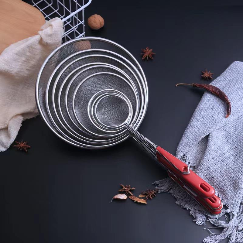 不锈钢家用油炸厨房笊篱网捞面漏勺漏勺细密过滤网筛果汁豆浆面粉