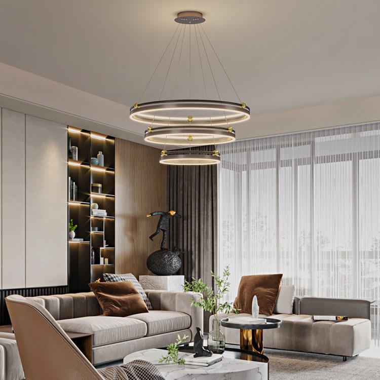 客厅大厅主灯现代简约客厅餐厅吊灯设计师款高级感艺术圆圈形吊灯