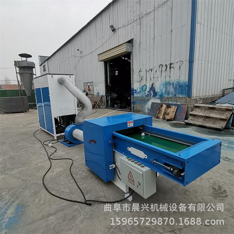 7Ｄ棉短纤维开松充绒机海绵公仔抱枕填充机枕芯自动充装机视频