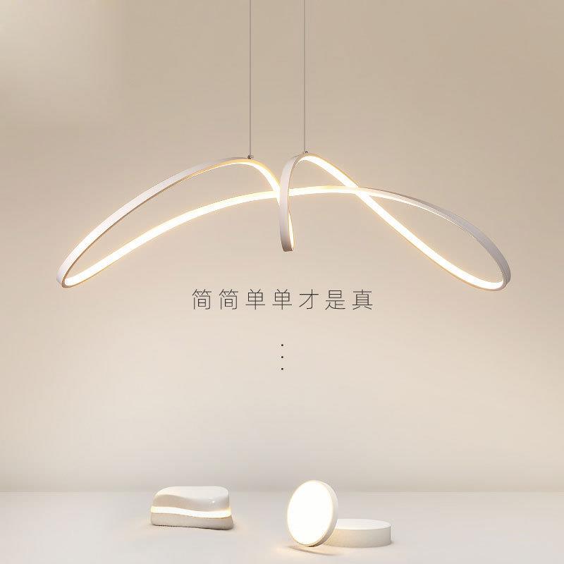 餐厅灯吊灯餐桌灯具现代简约饭厅吧台北欧极简蝴蝶设计感线条吊灯