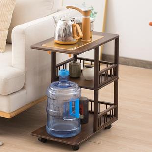 移动茶台茶桌边柜沙发边几小茶几小桌子实木客厅泡茶水架烧水柜子