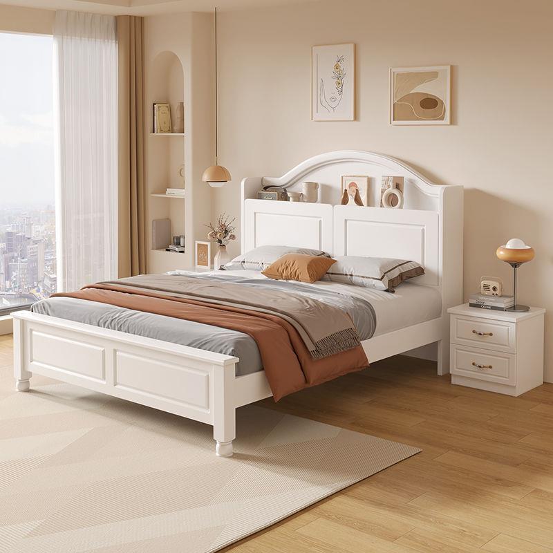 主卧家用民宿1.2m单人木床美式实木床1.5米现代简约双人床1.8x2米