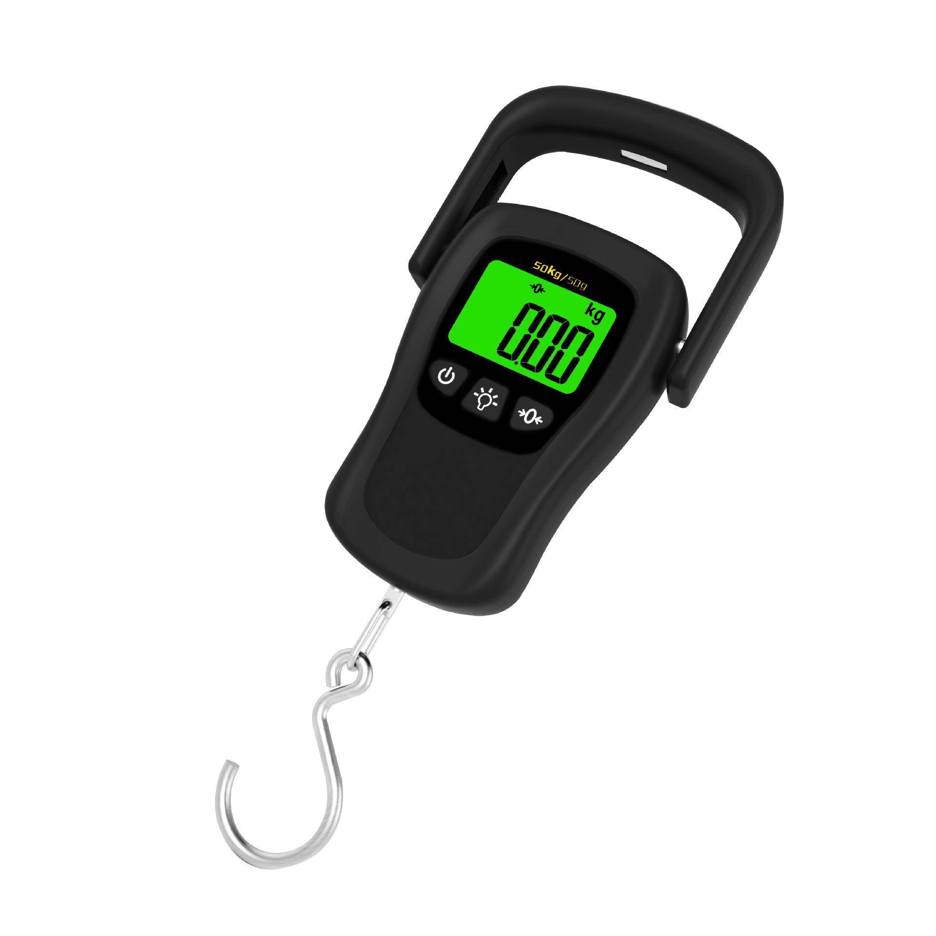 便携手提式迷你小电子称50kg精准微型电子秤旅行称行李称带卷尺