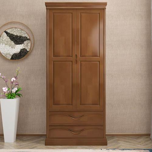 L6Y实木衣柜对开门小户型儿童卧室组装2门3门家用柜子衣柜家用