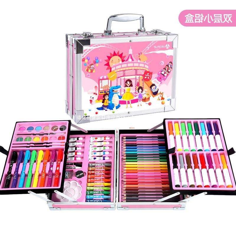 儿童画画笔套装水彩笔绘画学习工具美术用品小学生水粉颜料油画棒