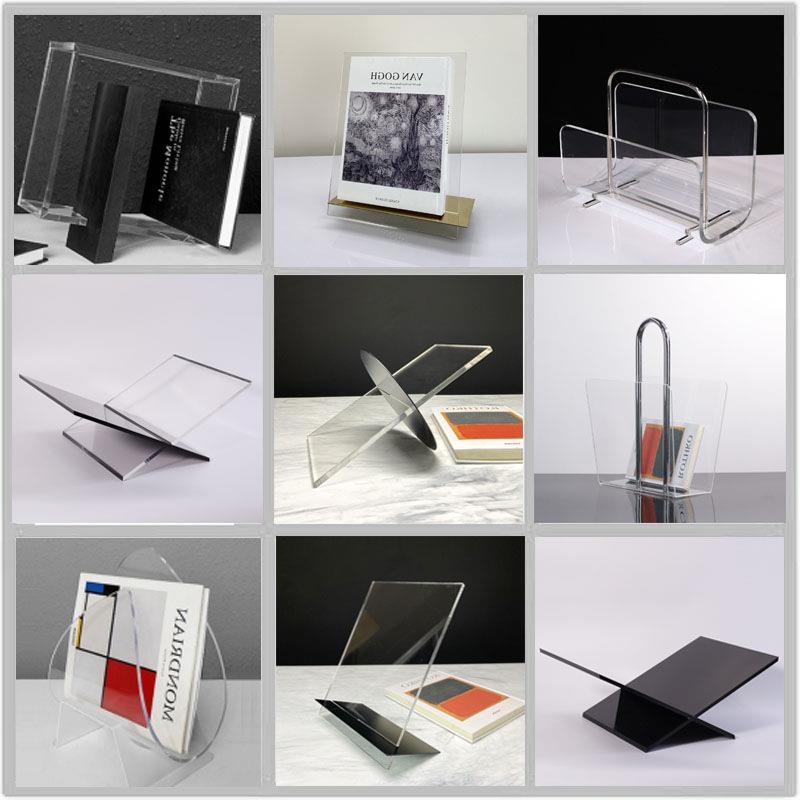 现代简约轻奢亚克力书架v形杂志架几何创意摆件书房客厅软装摆件