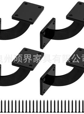 重型扶手支架黑色方基扶手支撑硬件支架安装在墙壁上楼梯扶手支架