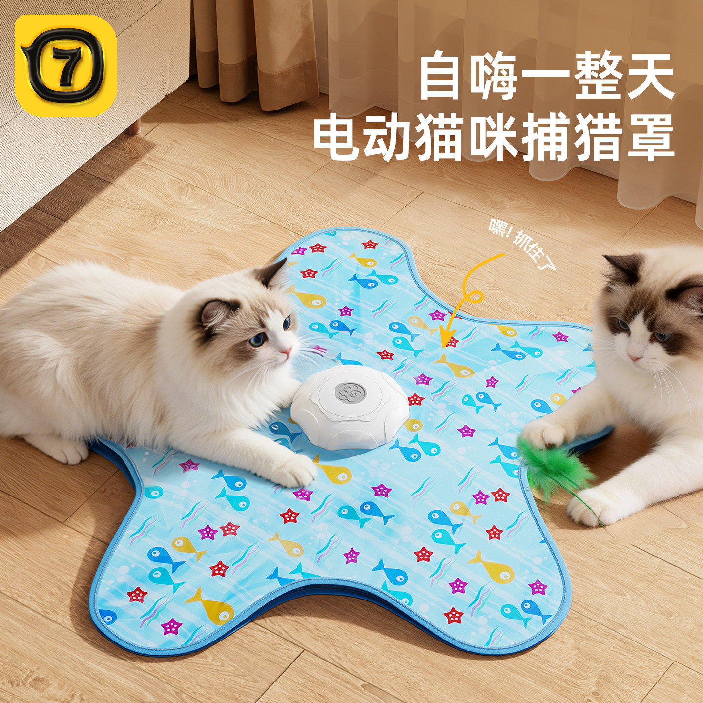 猫咪捕猎罩玩具自动转盘逗猫棒宠物游戏罩猫咪互动玩具躲藏罩玩具
