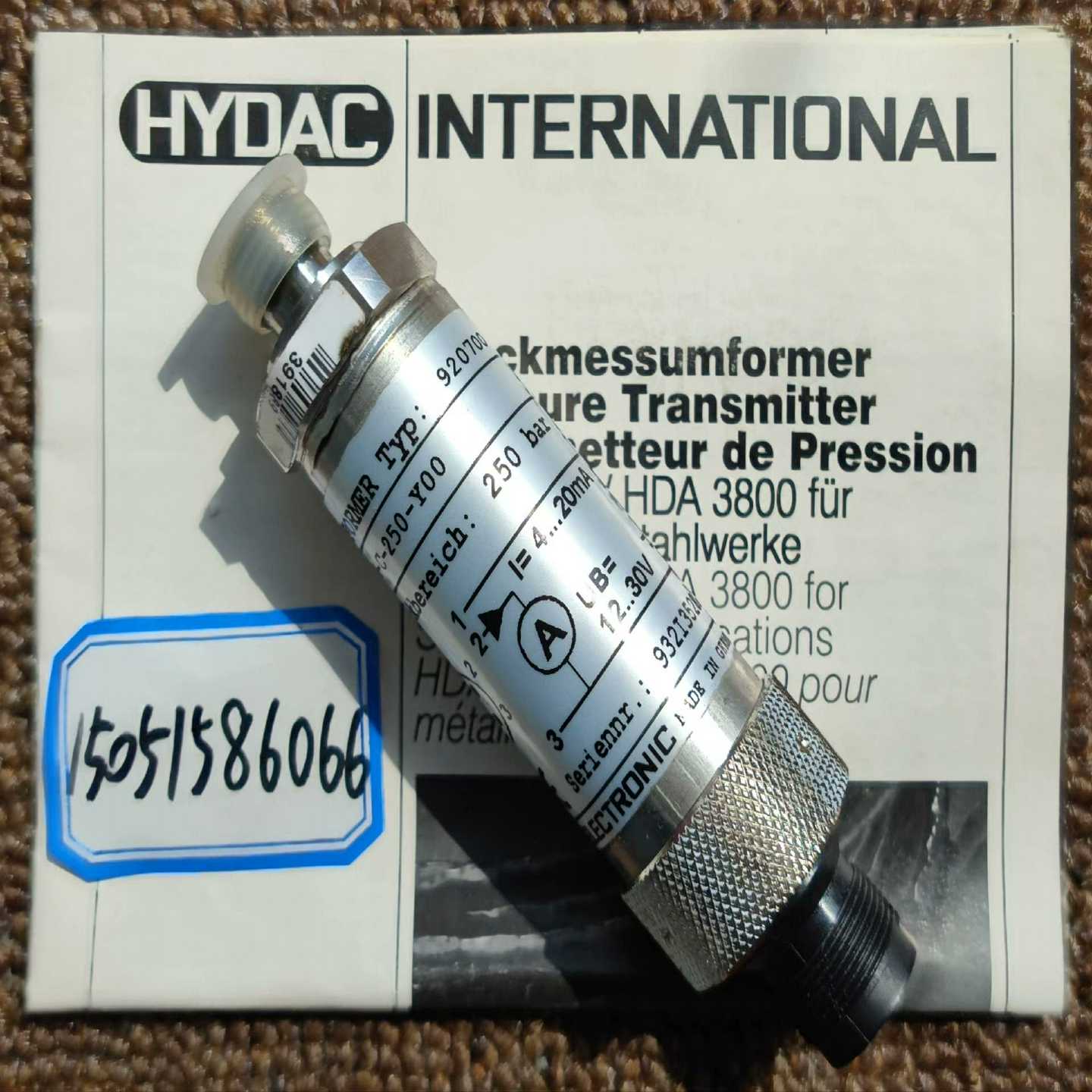 询价HYDAC传感器HDA3744-C-250-Y00