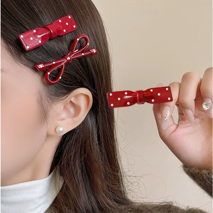 【30个】韩版高级感醋酸亚克力气质百搭刘海夹美拉德安克拉红侧边