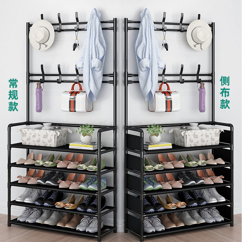 简易换鞋凳入户门家用衣帽架落地玄关置物架一体门厅多功能挂衣架