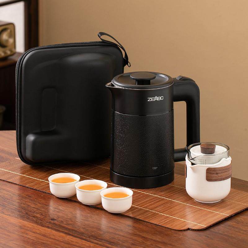 便携式旅行茶具套装简易户外露营泡茶壶茶杯出差酒店烧水壶快客杯