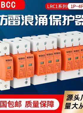 家用浪涌保护器4P20KA40KA60KA80ka100KA 避雷器2P电涌保护防