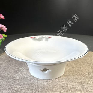 亭反边舒适加热保温明炉餐盘酒店饭店家用好物餐具陶瓷 状元