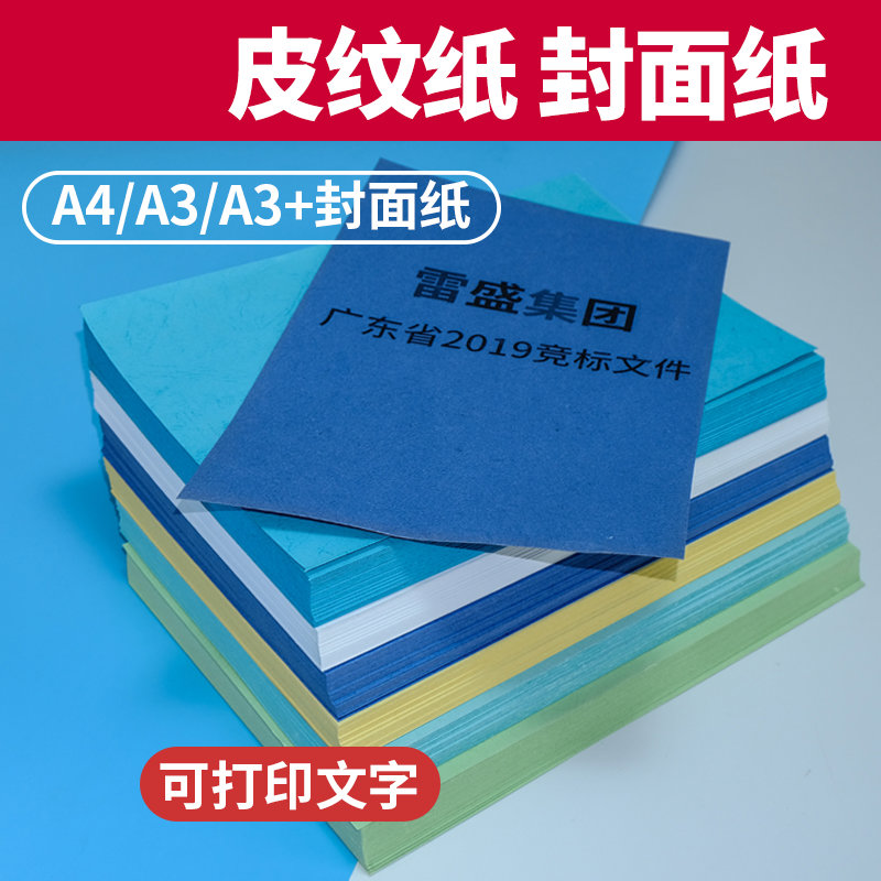 雷盛A4皮纹纸封面纸230g彩色A3装订彩卡纸180g云彩纸美纹纸A3+合