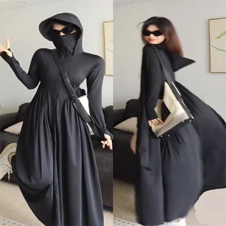 骑车专用防晒衣长款全身夏季防嗮衣修身防晒裙2025新款女款超长外