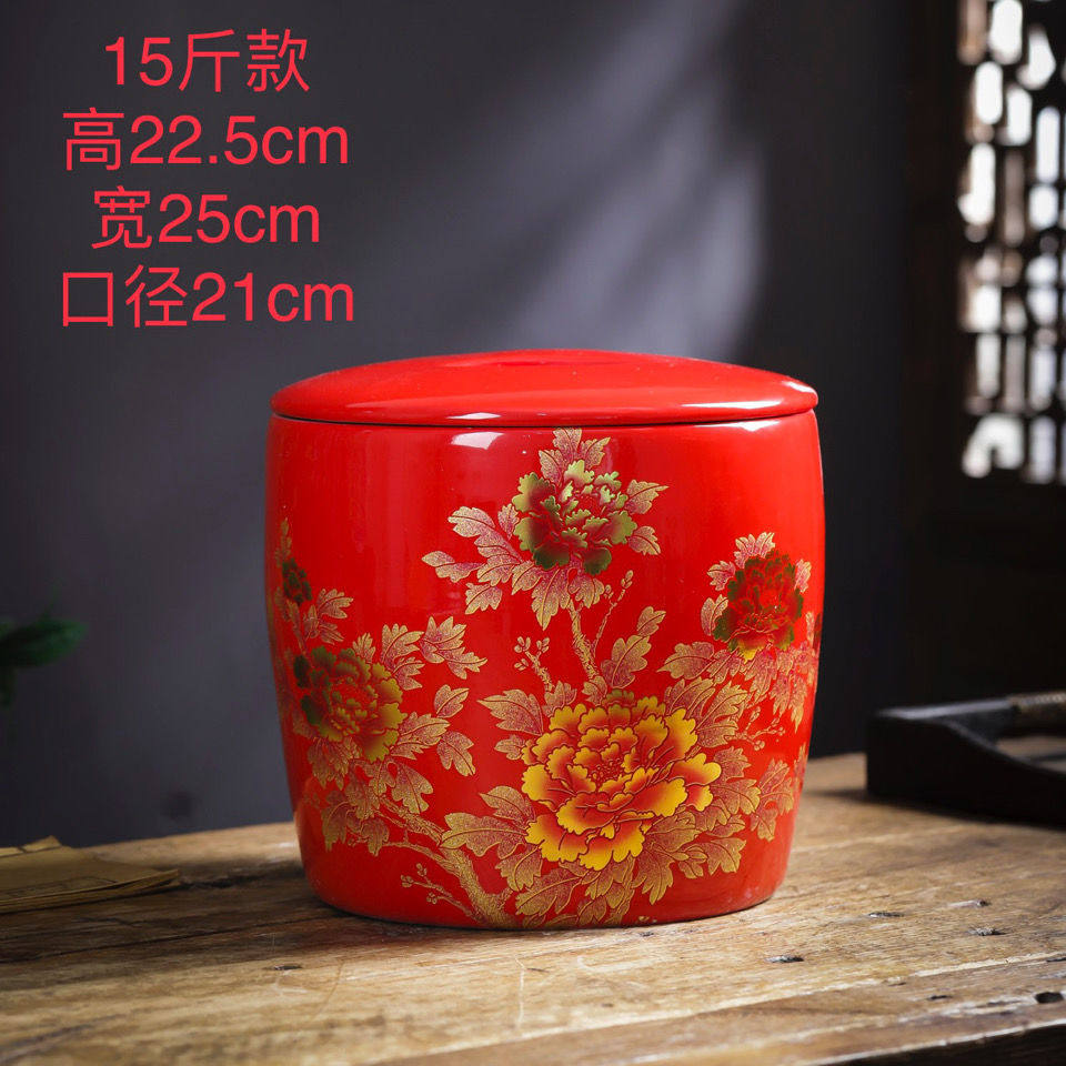 景德镇陶瓷米缸米桶家用10斤20斤30斤50斤密封防潮防霉油缸水缸