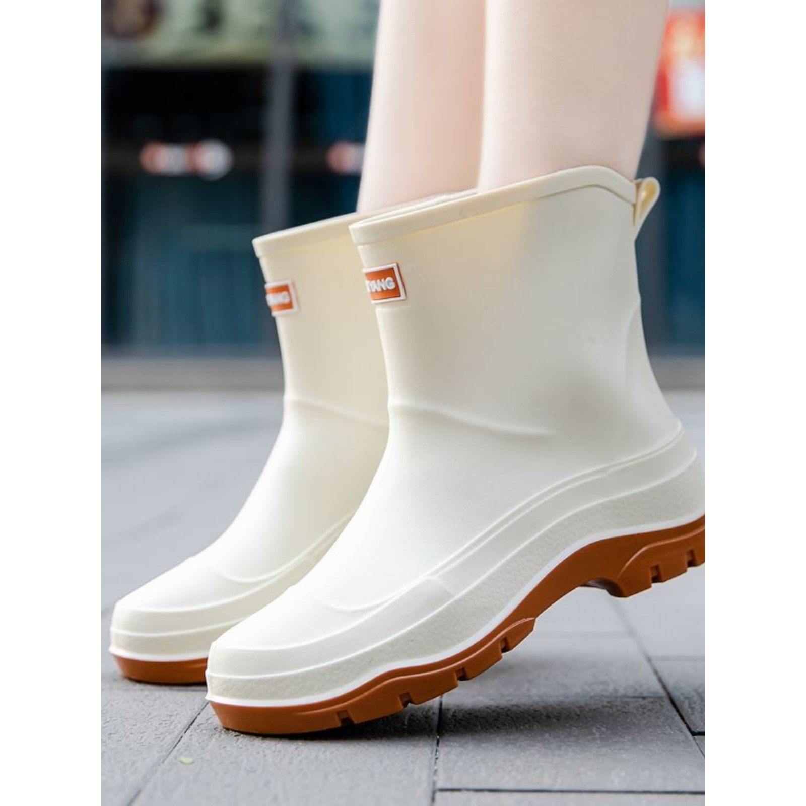 品牌女士短筒雨鞋外穿春秋日系女款雨靴厨房防滑洗车胶鞋防水加绒