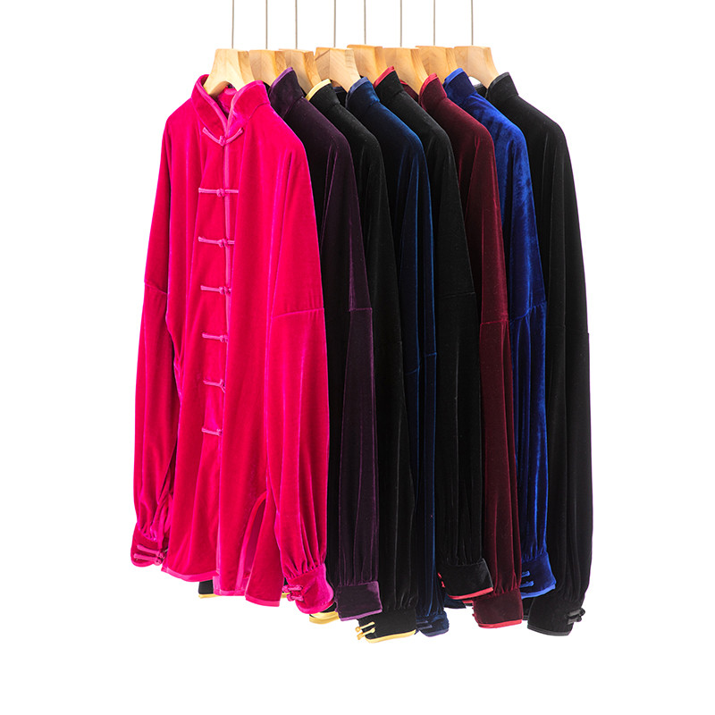 太极服女男秋冬加厚武术服装金丝绒裤冬季太极套装春秋运动灯