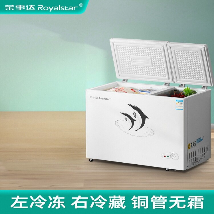 荣事达双温双门冰柜家用小型商用大容量冷冻藏保鲜柜两用无霜冷柜