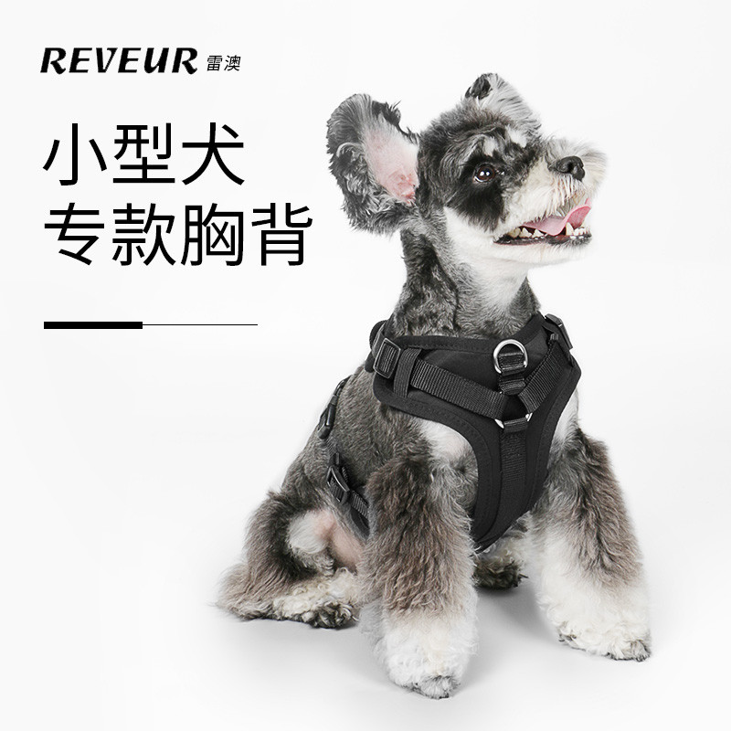 雷澳狗狗牵引绳小型犬雪纳瑞小狗泰迪背心式胸背遛狗比熊宠物狗绳
