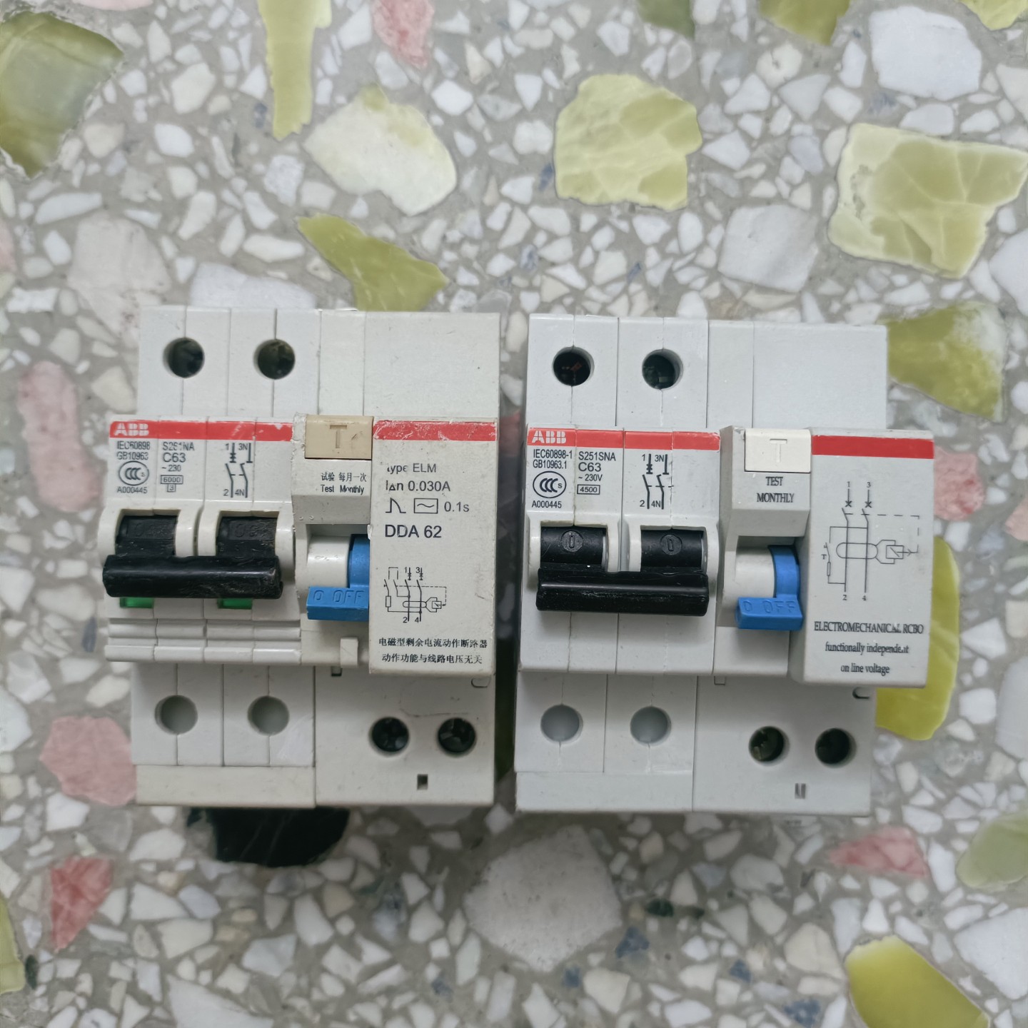 ABB电磁式漏电保护器，2P63A漏保，C63A，0.03秒~询价