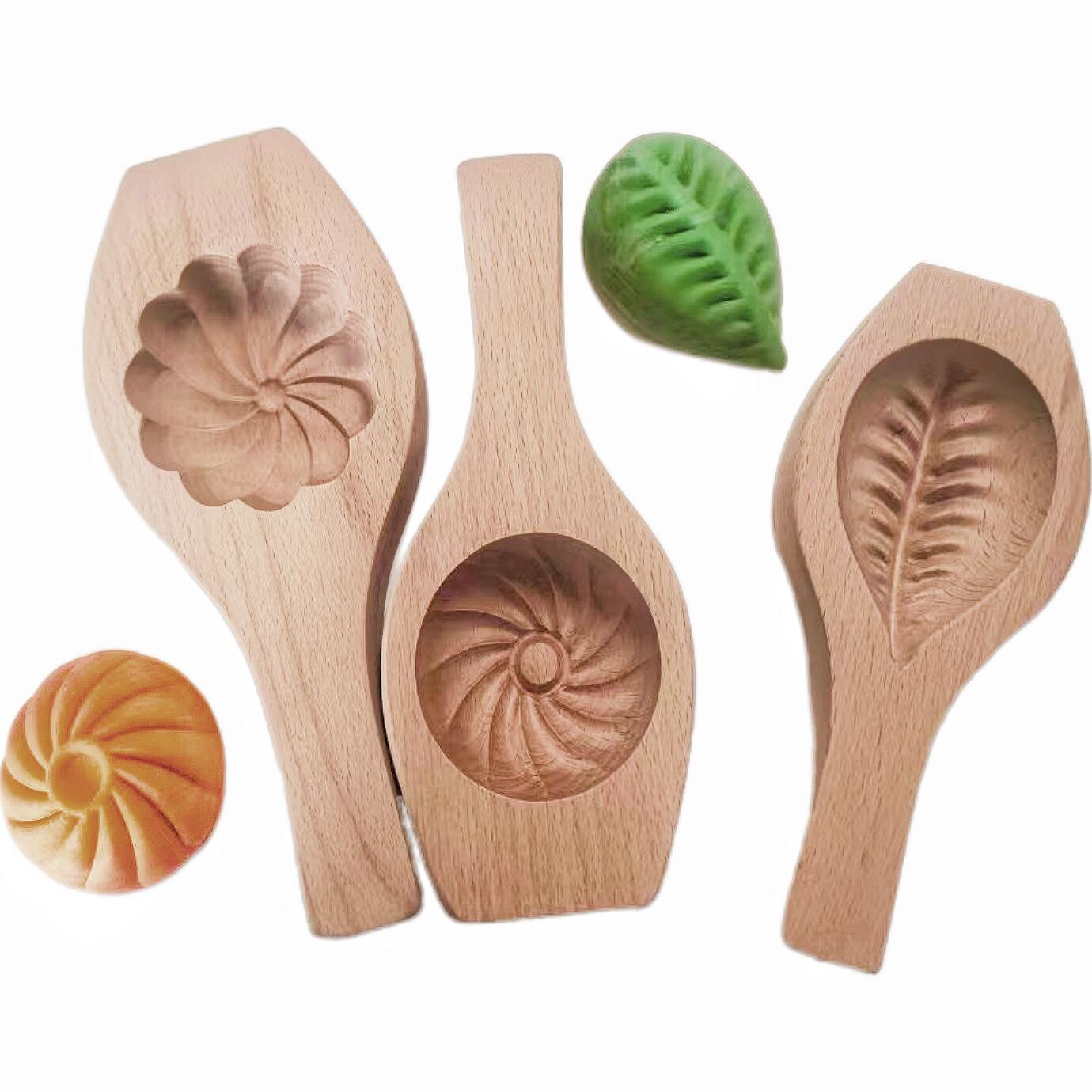 凹底模加深加厚花纹圆馒头木模具榉木豆沙包子苏式月饼蛋黄酥卡子